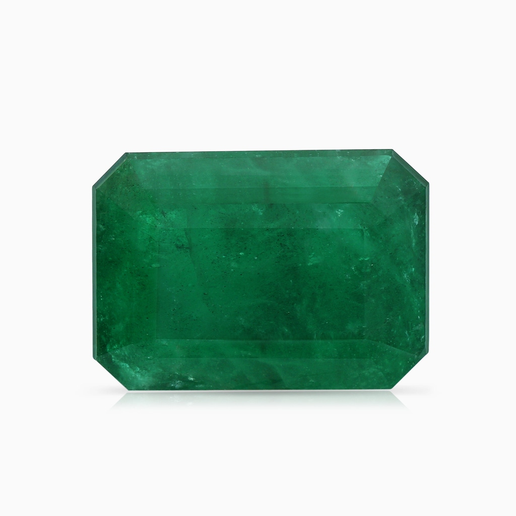 16.92x12.42x10.75mm A Art Deco-Inspired GIA Certified East-West Emerald-Cut Emerald Halo Pendant in White Gold Side 699