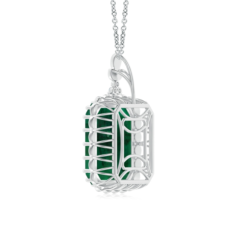 21.24x18.27x12.26mm A Vintage-Inspired GIA Certified Emerald-Cut Emerald Halo Pendant in 18K White Gold side 399