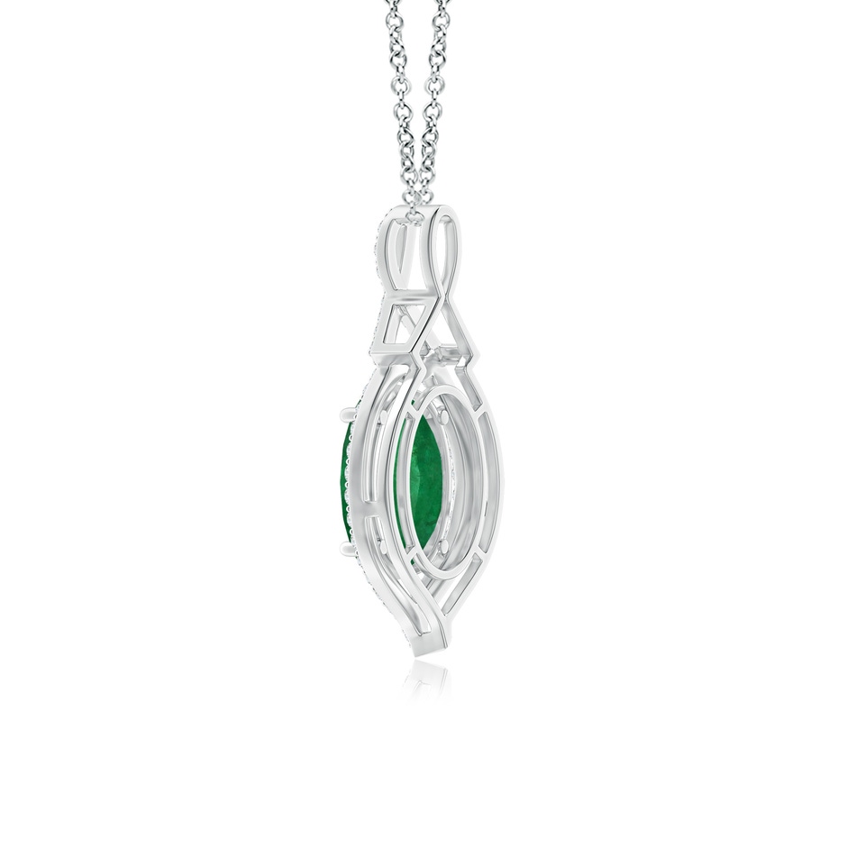 13.16x9.69x5.86mm AA GIA Certified Oval Emerald Pendant With Diamond Halo in 18K White Gold side 399