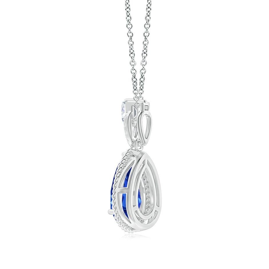 11.29x7.73x6.17mm AAA Classic GIA Certified Pear-Shaped Blue Sapphire Solitaire Pendant in White Gold side 399