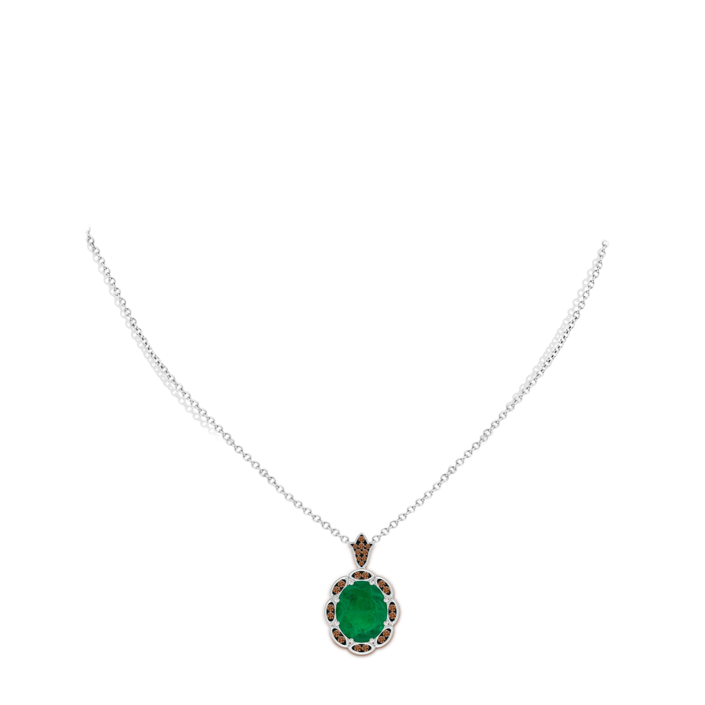 12.96x10.75x7.72mm AA Nature-Inspired GIA Certified Oval Emerald Halo Pendant in White Gold pen