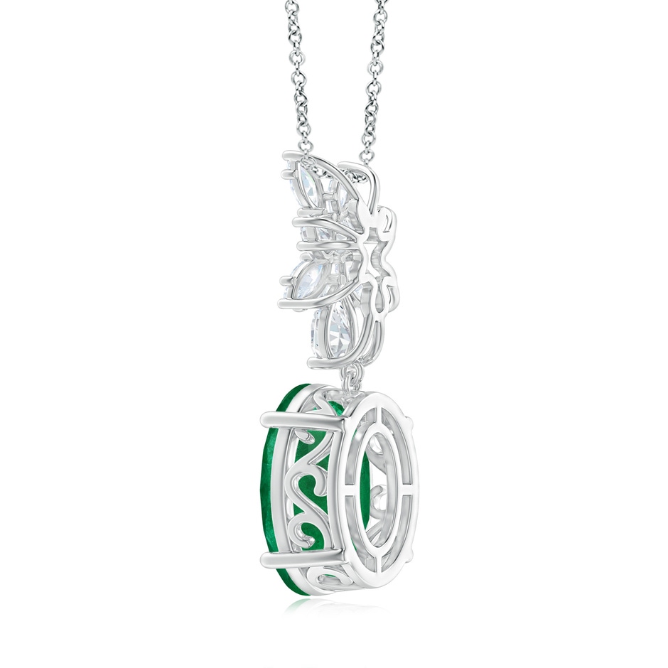 14.34x10.52x5.34mm AA GIA Certified Oval Emerald Pendant with Fancy Diamonds in White Gold side 399