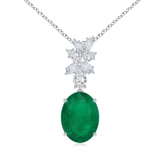 14.41x10.91x6.70mm AA GIA Certified Oval Emerald Pendant with Fancy Diamonds in White Gold