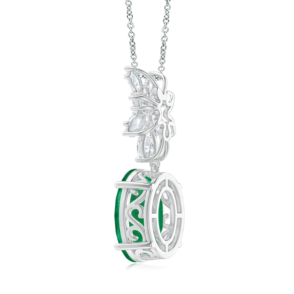 14.41x10.91x6.70mm AA GIA Certified Oval Emerald Pendant with Fancy Diamonds in White Gold Side 399