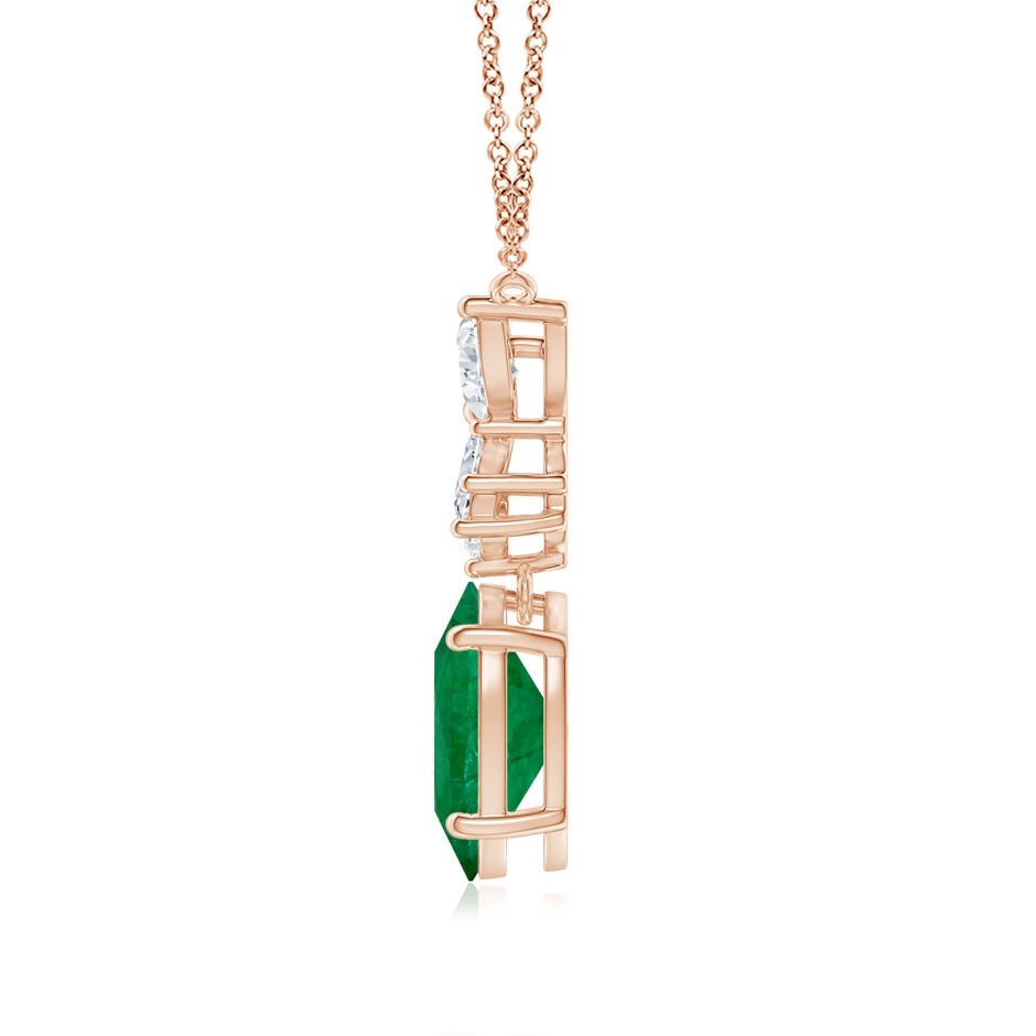 12.52x9.64x5.39mm A GIA Certified Oval Emerald Solitaire Pendant With Fancy Diamonds in 10K Rose Gold side 199