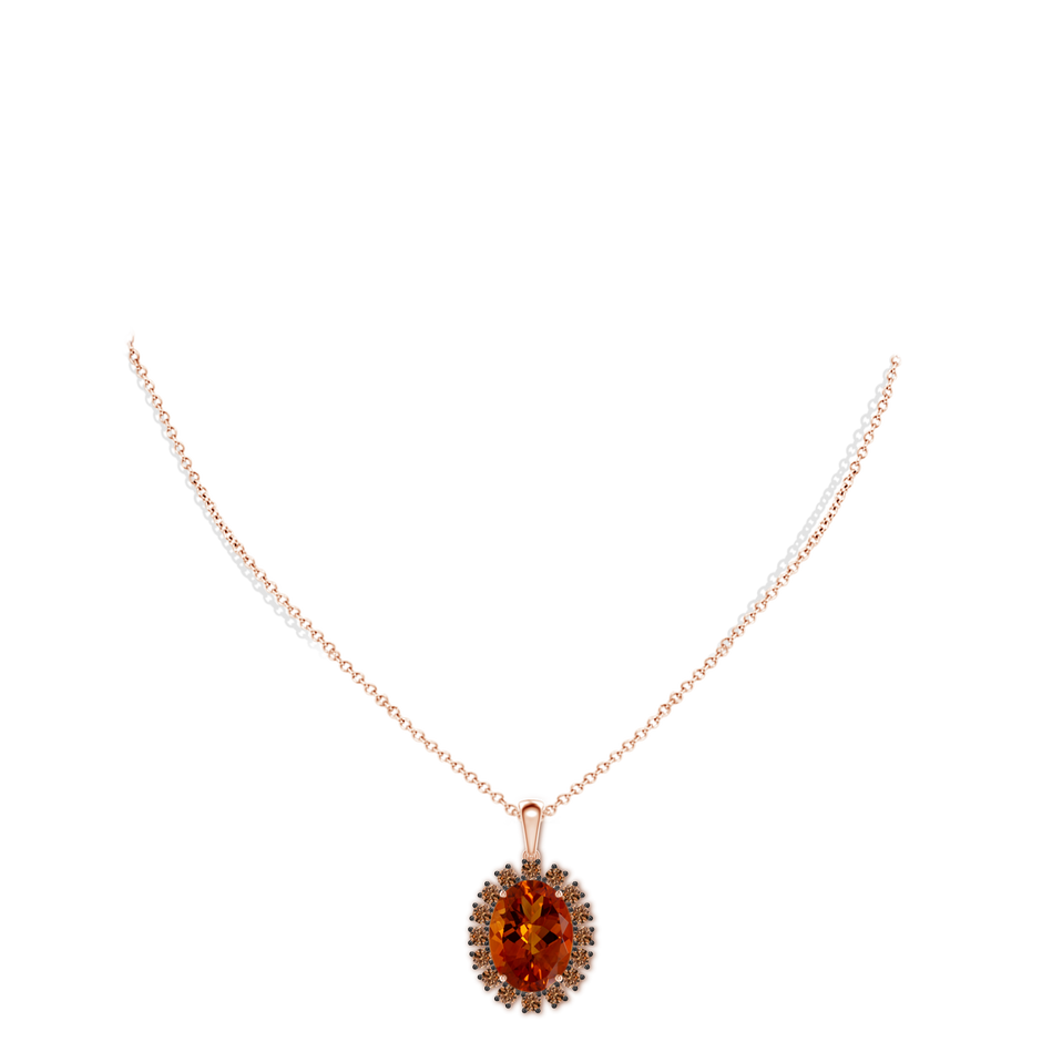16.06x12.10x8.28mm A Classic GIA Certified Oval Citrine Halo Pendant in 18K Rose Gold pen