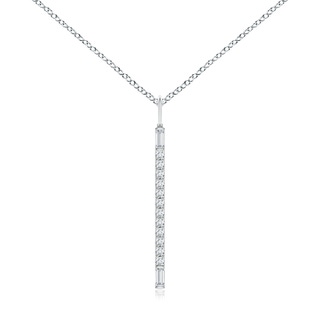 3x1.5mm GVS2 Round & Baguette Diamond Vertical Bar Pendant in P950 Platinum