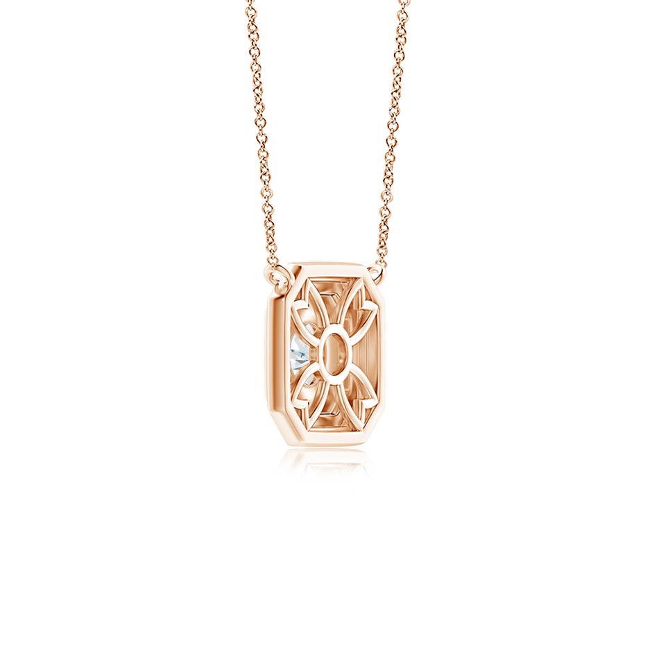 3.8mm GVS2 Flush-Set Round Diamond Concentric Octagon Pendant in Rose Gold side 299