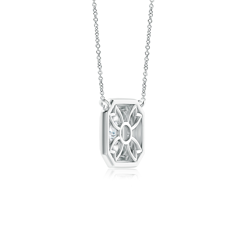 3.8mm GVS2 Flush-Set Round Diamond Concentric Octagon Pendant in S999 Silver side 299