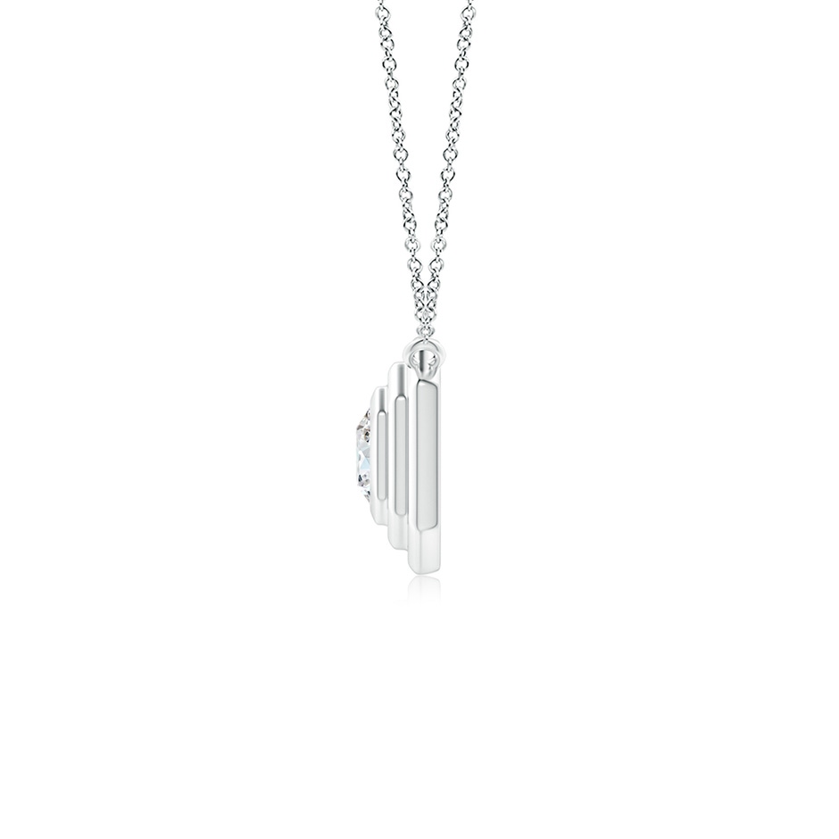 3.8mm GVS2 Flush-Set Round Diamond Concentric Octagon Pendant in White Gold side 199