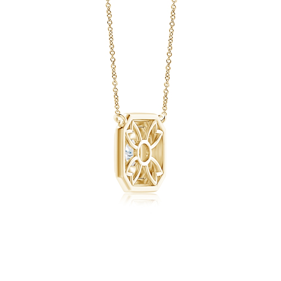 3.8mm GVS2 Flush-Set Round Diamond Concentric Octagon Pendant in Yellow Gold side 299