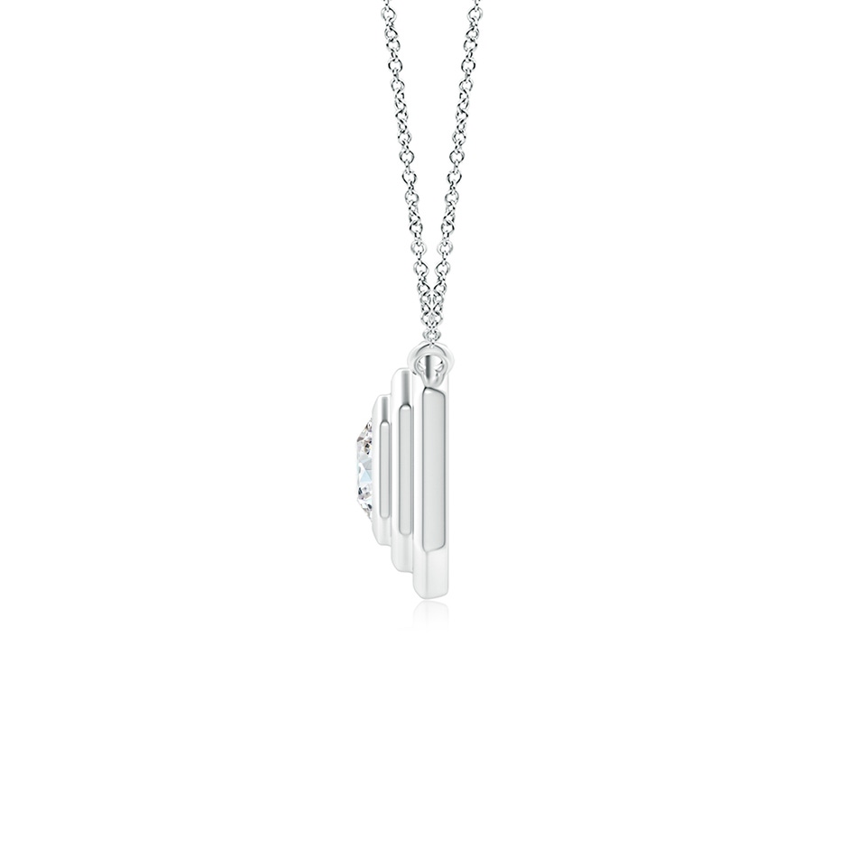 4.1mm GVS2 Flush-Set Round Diamond Concentric Octagon Pendant in White Gold side 199