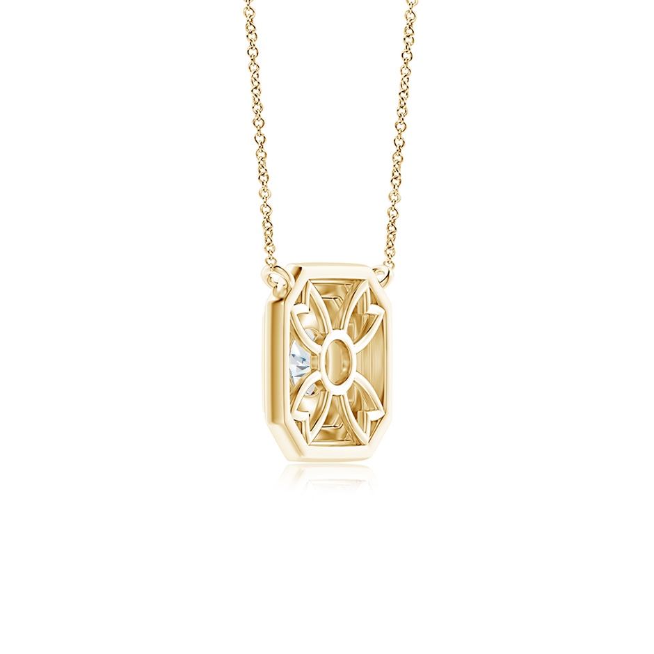 4.1mm GVS2 Flush-Set Round Diamond Concentric Octagon Pendant in Yellow Gold side 299