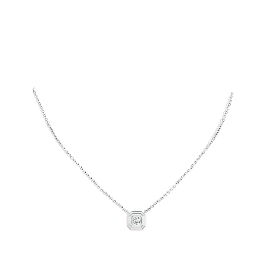 4.3mm GVS2 Flush-Set Round Diamond Concentric Octagon Pendant in P950 Platinum pen