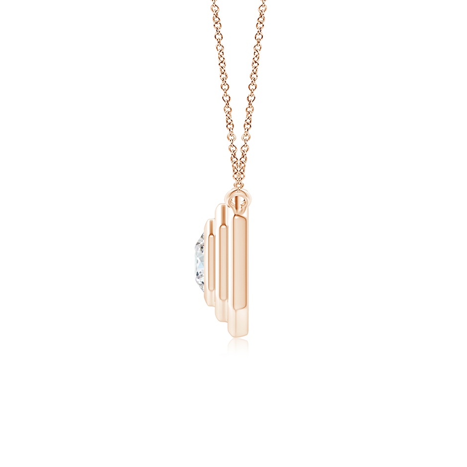 4.3mm GVS2 Flush-Set Round Diamond Concentric Octagon Pendant in Rose Gold side 199