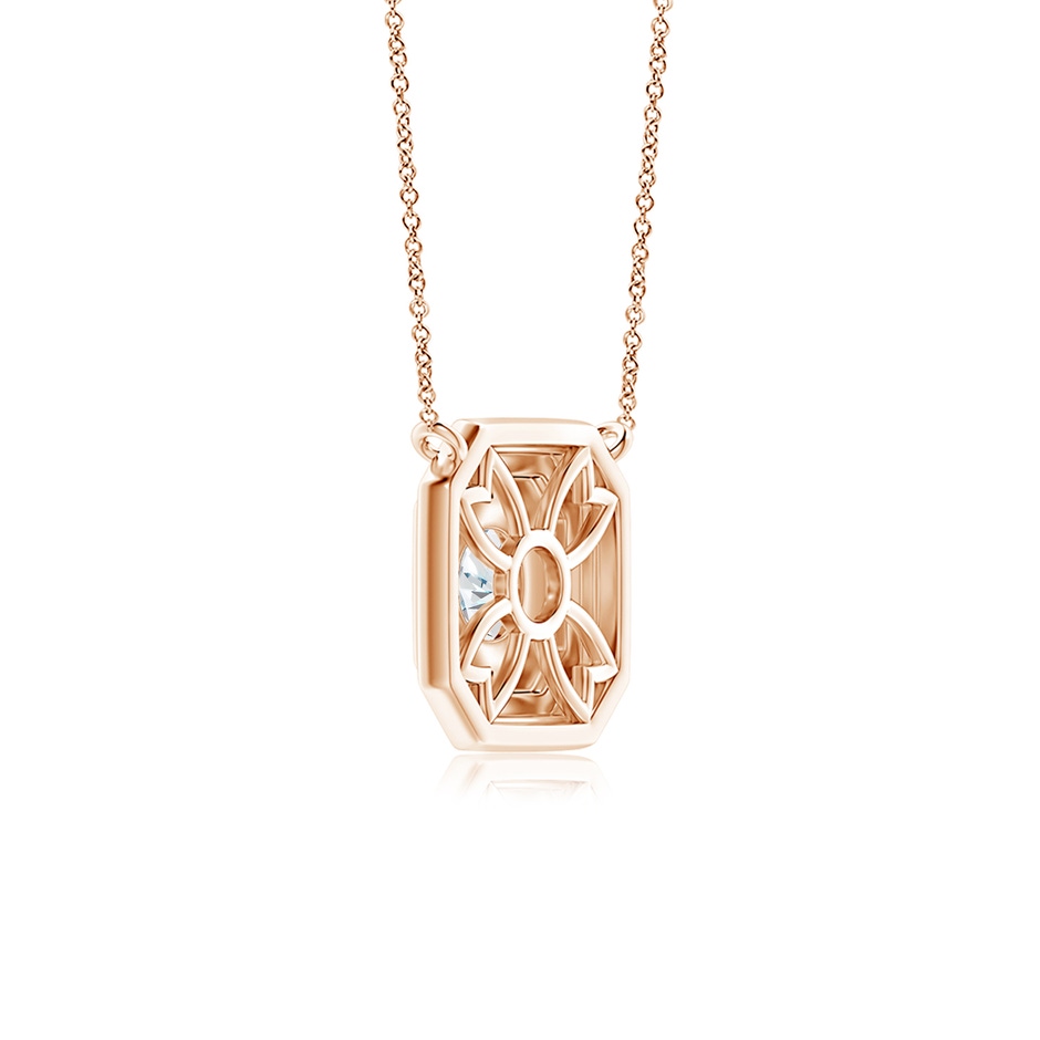 4.3mm GVS2 Flush-Set Round Diamond Concentric Octagon Pendant in Rose Gold side 299