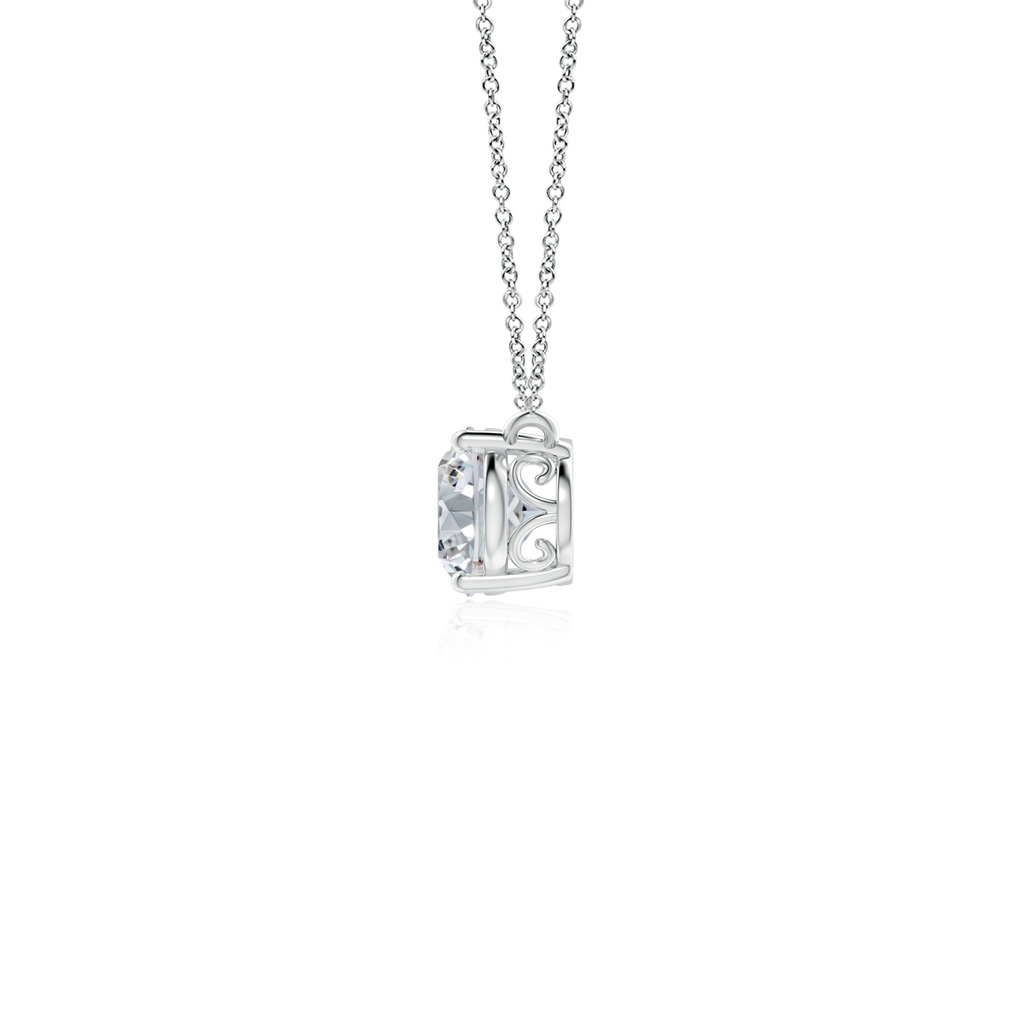 7x5mm HSI2 East-West Oval Diamond Solitaire Pendant in White Gold Side 199