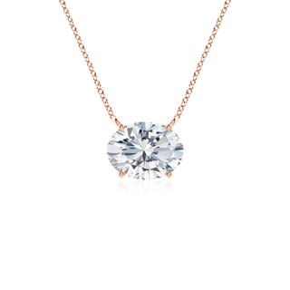 8x6mm GVS2 East-West Oval Diamond Solitaire Pendant in Rose Gold