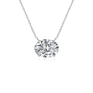 8x6mm HSI2 East-West Oval Diamond Solitaire Pendant in S999 Silver