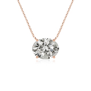9x7mm KI3 East-West Oval Diamond Solitaire Pendant in Rose Gold
