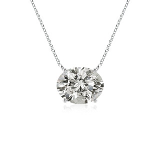 9x7mm KI3 East-West Oval Diamond Solitaire Pendant in S999 Silver