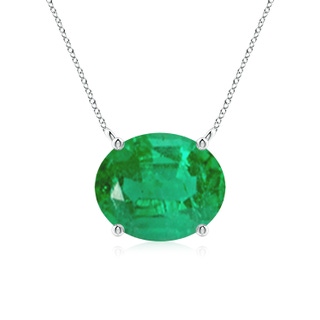 12x10mm AA East-West Oval Emerald Solitaire Pendant in P950 Platinum