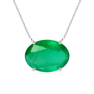 14x10mm A East-West Oval Emerald Solitaire Pendant in P950 Platinum