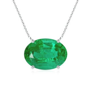 14x10mm AA East-West Oval Emerald Solitaire Pendant in P950 Platinum