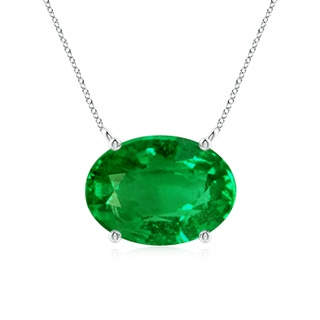 14x10mm AAAA East-West Oval Emerald Solitaire Pendant in P950 Platinum