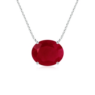 10x8mm AA East-West Oval Ruby Solitaire Pendant in P950 Platinum