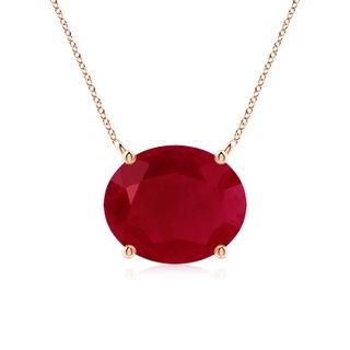 12x10mm AA East-West Oval Ruby Solitaire Pendant in Rose Gold