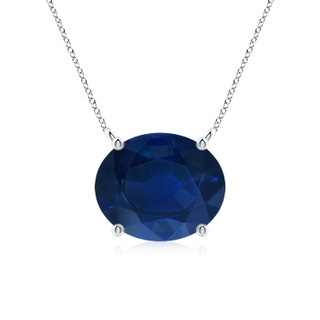 12x10mm AA East-West Oval Blue Sapphire Solitaire Pendant in P950 Platinum