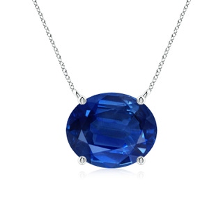 12x10mm AAA East-West Oval Blue Sapphire Solitaire Pendant in P950 Platinum