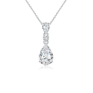 9x6mm HSI2 Pear and Round Diamond Three Stone Pendant in P950 Platinum