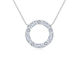 4x3mm GVS2 Emerald-Cut and Oval Diamond Circle of Life Pendant in P950 Platinum