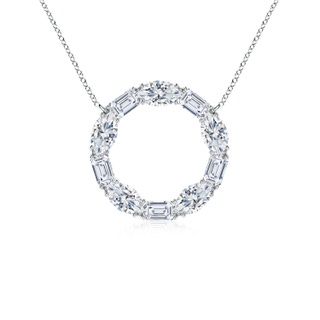 5x3mm GVS2 Emerald-Cut and Oval Diamond Circle of Life Pendant in P950 Platinum