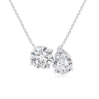 6.5mm HSI2 Round & Pear Diamond Two-Stone Pendant with Filigree in P950 Platinum