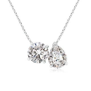 6.5mm IJI1I2 Round & Pear Diamond Two-Stone Pendant with Filigree in P950 Platinum