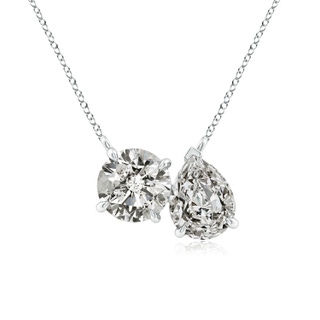 6.5mm KI3 Round & Pear Diamond Two-Stone Pendant with Filigree in S999 Silver