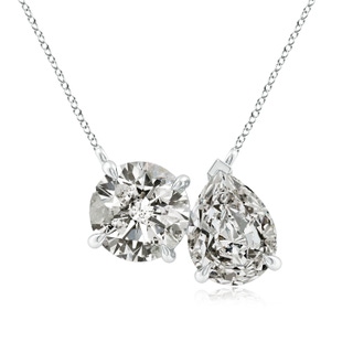 8mm KI3 Round & Pear Diamond Two-Stone Pendant with Filigree in P950 Platinum