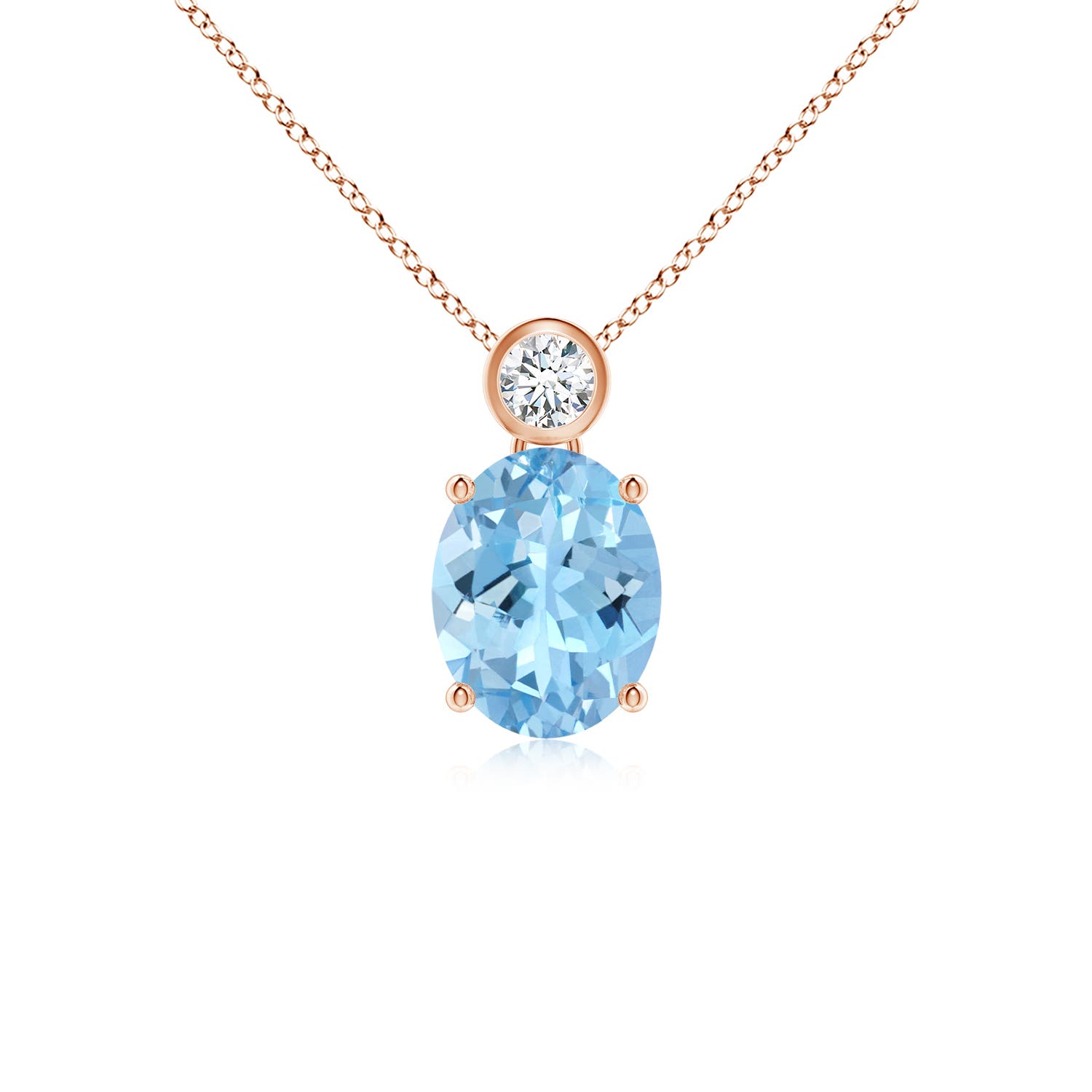 AAAA - Aquamarine / 1.07 CT / 14 KT Rose Gold