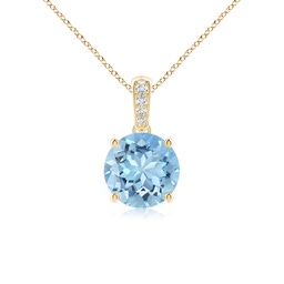 Solitaire Yellow Gold Aquamarine Necklaces & Pendants