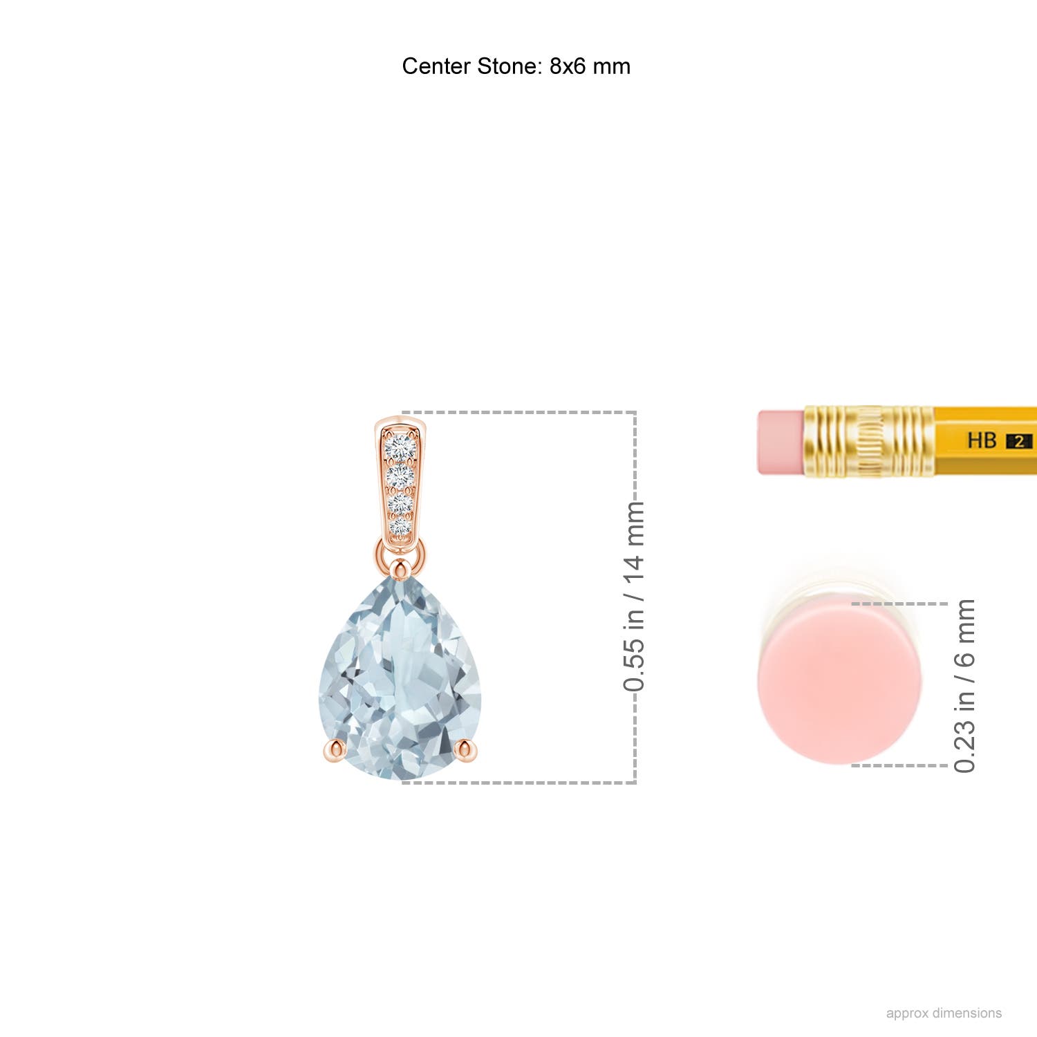 A - Aquamarine / 0.87 CT / 14 KT Rose Gold