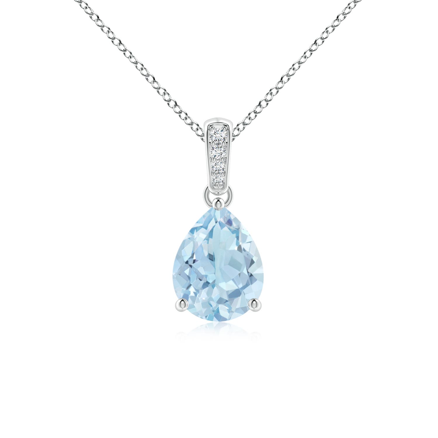 AA - Aquamarine / 0.87 CT / 14 KT White Gold