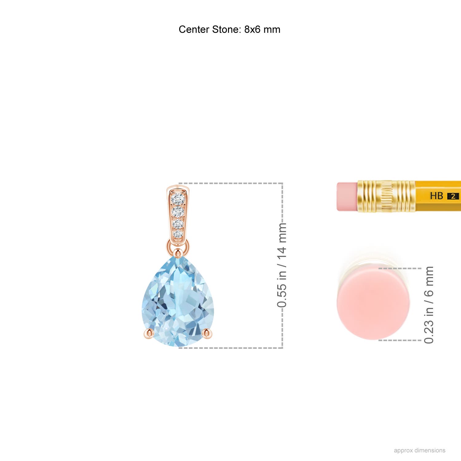 AAA - Aquamarine / 0.87 CT / 14 KT Rose Gold