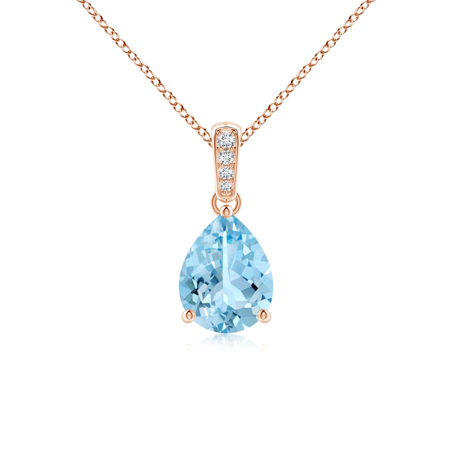 AAAA - Aquamarine / 0.87 CT / 14 KT Rose Gold