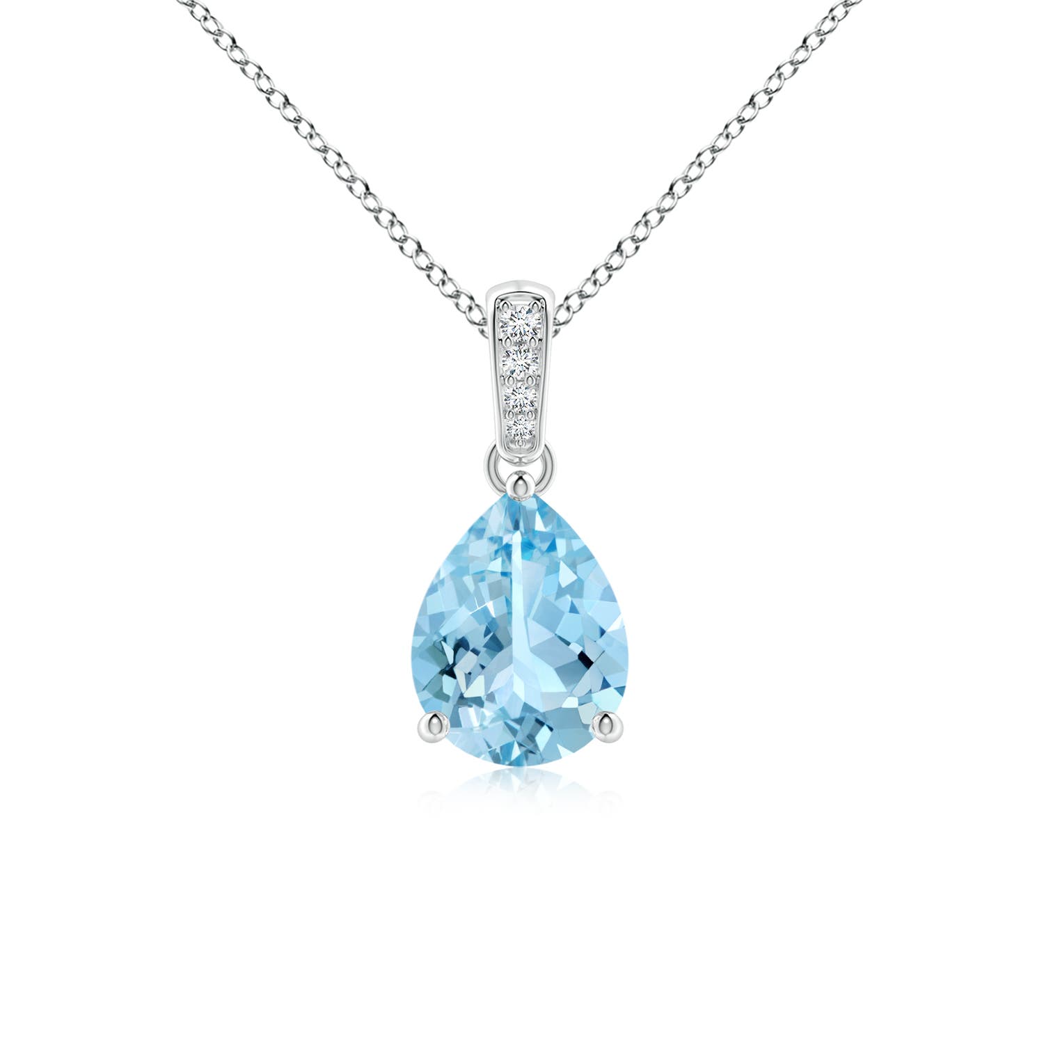 AAAA - Aquamarine / 0.87 CT / 14 KT White Gold