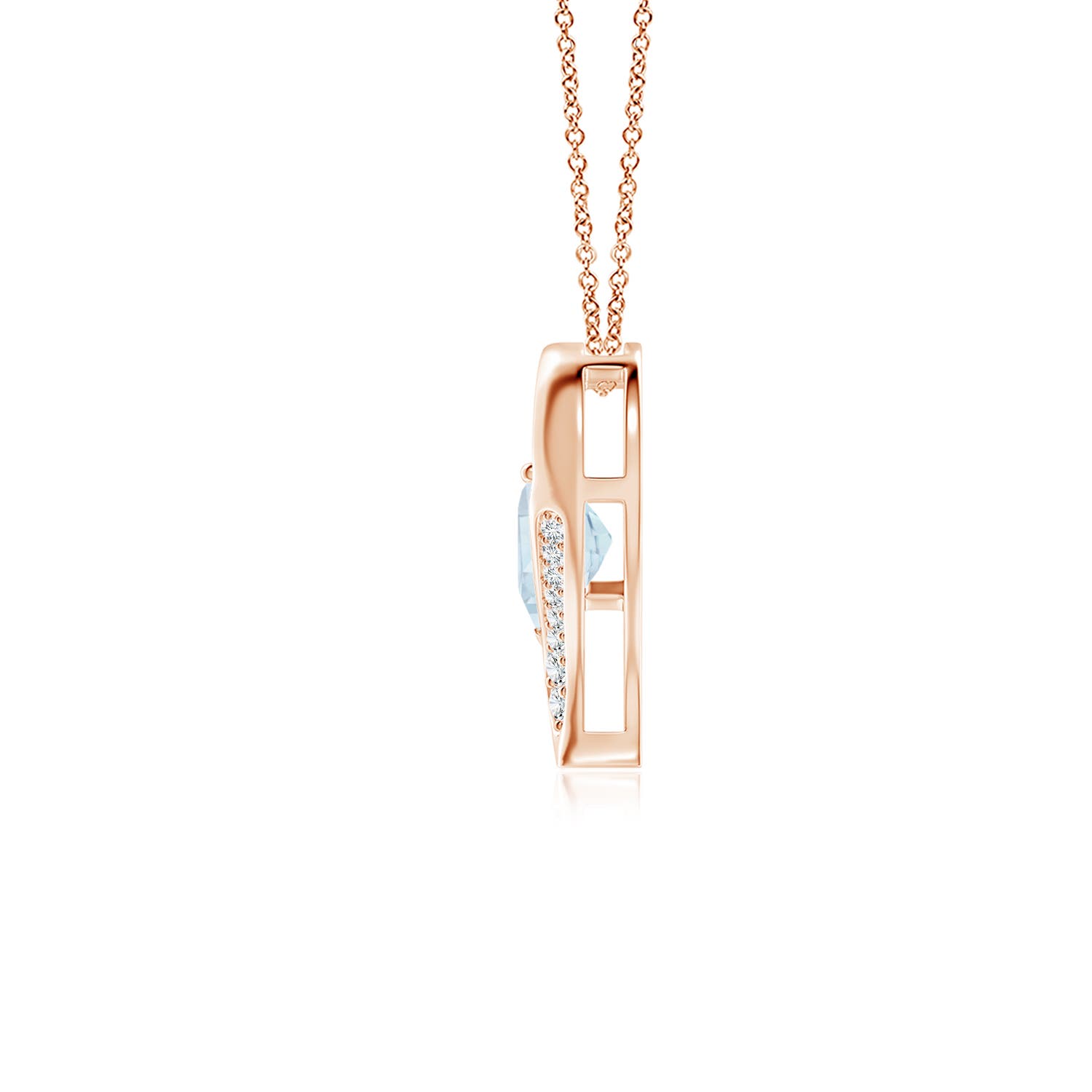 A - Aquamarine / 0.99 CT / 14 KT Rose Gold