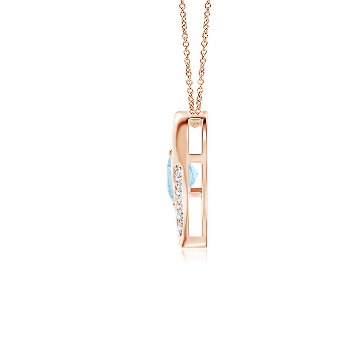 AAA - Aquamarine / 0.99 CT / 14 KT Rose Gold