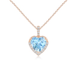 Heart Rose Gold Aquamarine Necklaces & Pendants